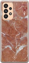 Casimoda® hoesje - Geschikt voor Samsung A53 - Marble Sunkissed - Backcover - Siliconen/TPU - Rood