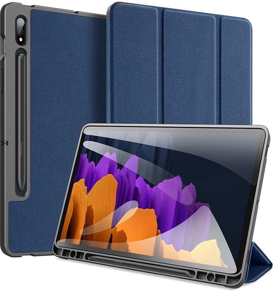 Samsung Galaxy Tab S7 Plus hoes - Dux Ducis Domo Book Case - Blauw