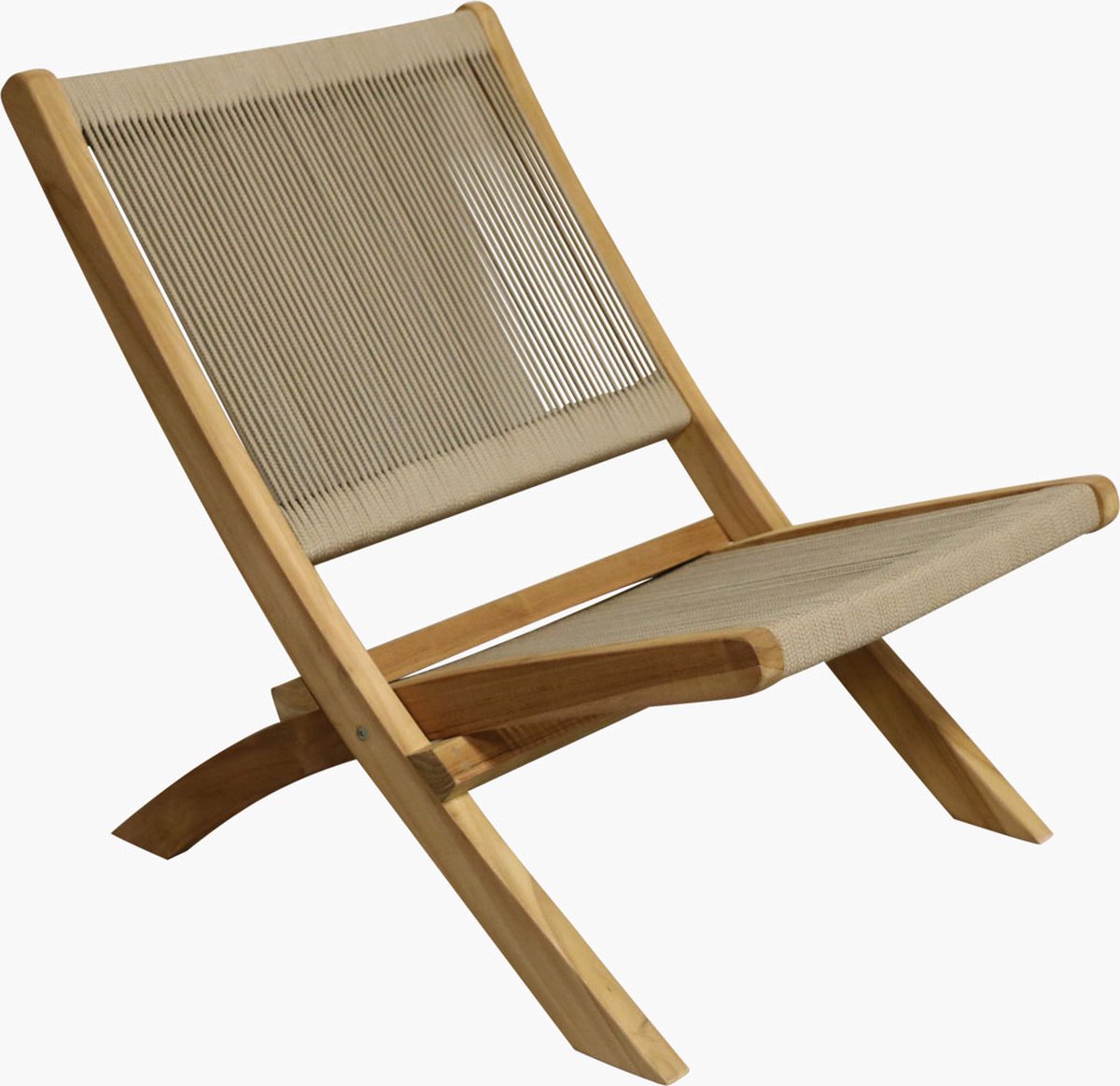 Raw Materials Teakhouten loungestoel voor buiten - Klapstoel - Naturel - 45x54x70 cm