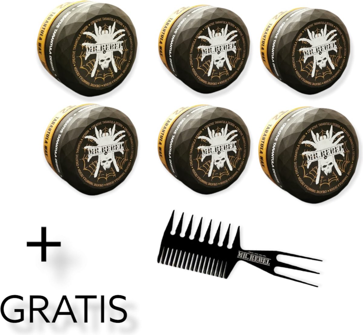 Haar Wax Mannen - Hair Wax - Haar Spider Wax - MR>REBEL Haar Sider Wax (6 Stuks + Een Styling Kam Gratis) 900 ML