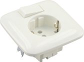 BUSCH-JAEGER SI Inbouw basiselement combinatie wandcontactdoos (wcd) RA 1-voudig + wisselschakelaar crème