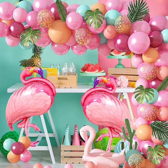 Tropical Flamingo Ballonboog Set – Ballon Verjaardag – Decoratie- Babyshower – Verjaardag – Bruiloft – Feest -