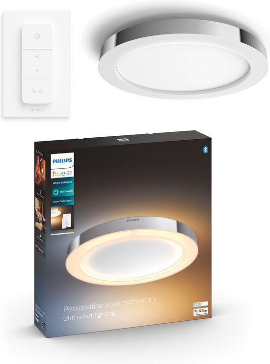 Plafonnier de salle de bain Philips Hue Adore - lumière blanche chaude à froide - chrome - 1 variateur