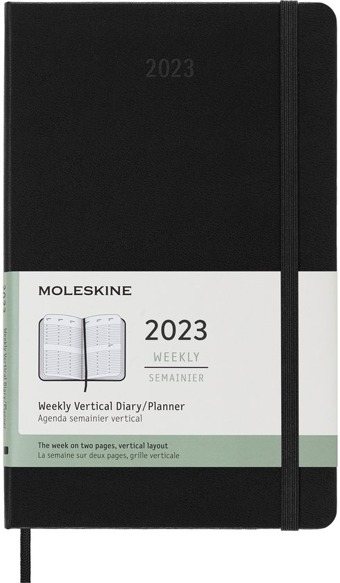 Moleskine 107753 - dag-agenda voor 12 maanden met harde kaft