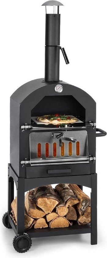 MaxxGarden Pizza oven – barbecue op hout of houtskool – extra pizzasteen en ovenschep - 45x65x158cm