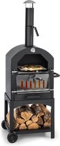 MaxxGarden Pizza oven – Pizzarette barbecue op hout of houtskool – extra pizzasteen en ovenschep - 45x65x158cm