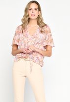 LOLALIZA Blouse met bloemenprint - Nude - Maat 44