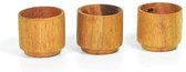 houten eierdopjes - set van 3 - acacia - fairtrade van Kinta