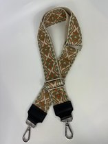 Schoudertas band - Hengsel - Bag strap - Fabric straps - Boho - Chique - Chic - Drie-kleuren borduurwerk