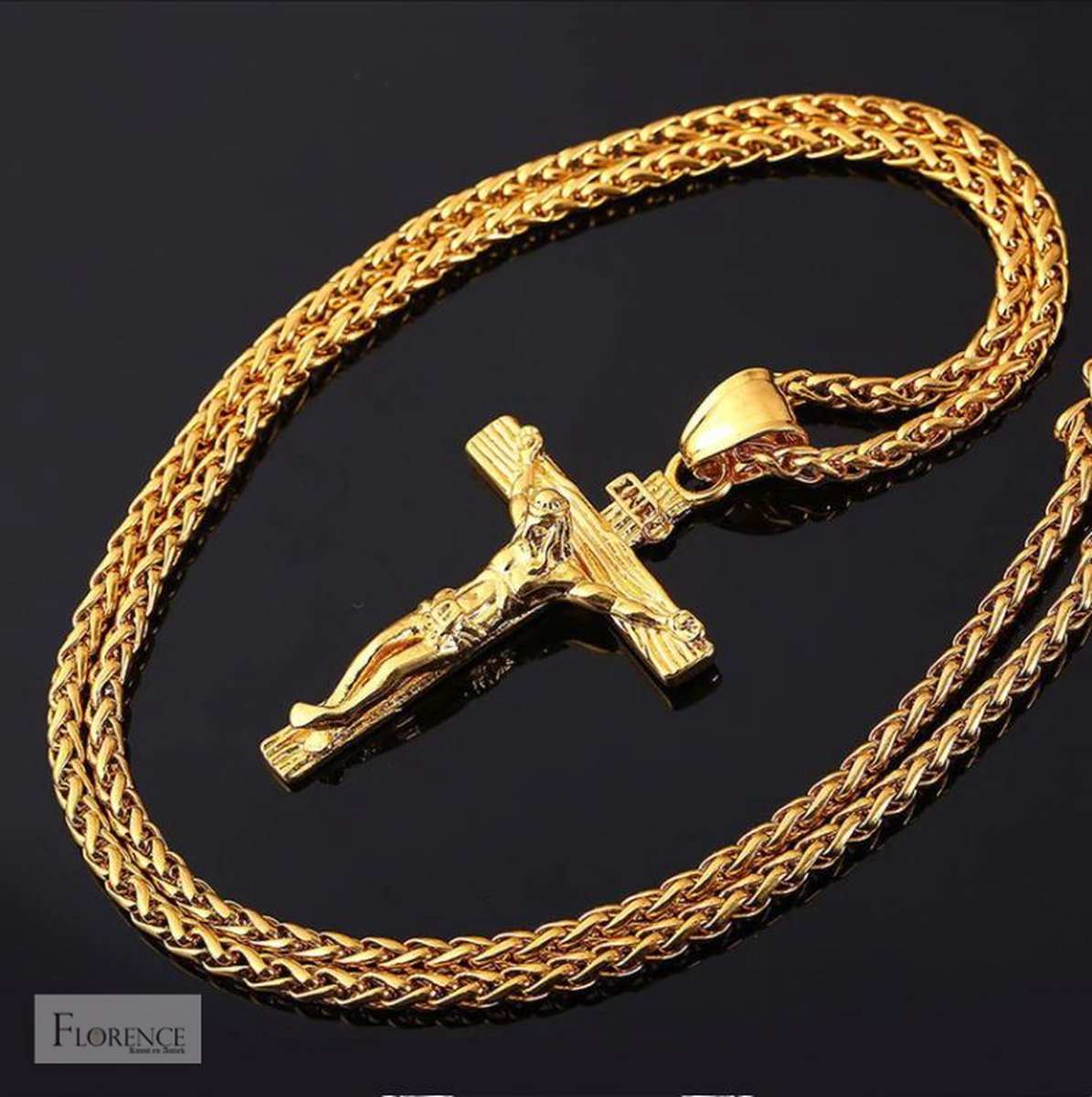 Gouden Ketting met kruisje - sieraad - goud kruis - Jezus |