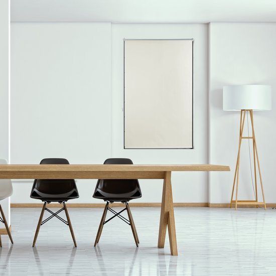 Relaxdays 1x verduisterend rolgordijn beige 70 x 160 cm met klemmen