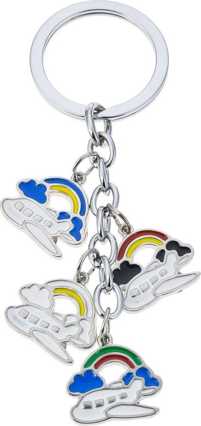 Un porte-clés en métal argenté avec toutes sortes d'avions colorés ! Un joli porte-clés à accrocher sur un sac ou un trousseau de clés. Pour vous-même ou commander un cadeau