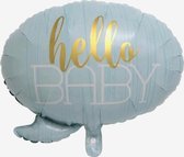 Hello baby wolkje folie ballon blauw