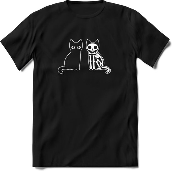 Cat Scan - Katten T-Shirt Kleding Cadeau | Dames - Heren - Unisex | Kat / Dieren shirt | Grappig Verjaardag kado | Tshirt Met Print | - Zwart - 3XL