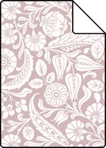 Echantillon ESTAhome papier peint motif floral violet clair - 139331 - 26,5 x 21 cm