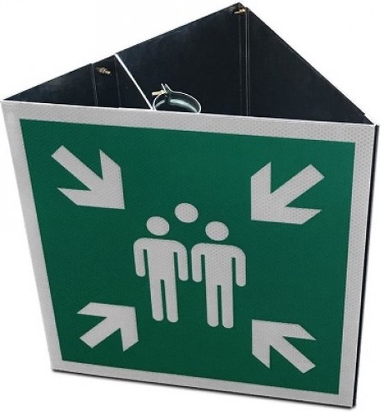 Panneau 3D de point de rencontre classe réfléchissante 1 60x60 cm avec poteau de 3,60 mètres et supports