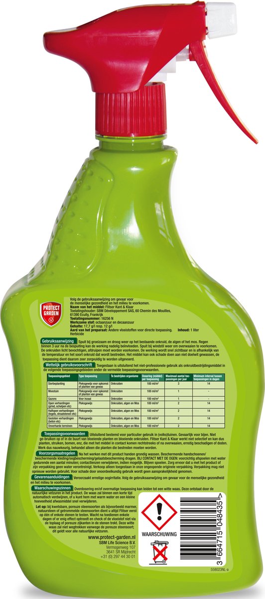 Protect Garden Flitser Express Spray, 1 L - Kant & Klaar Onkruidbestrijder - Onkruid en Mos Bestrijden - Vloeibaar Bestrijdingsmiddel - Onkruidverdelger in handige Spuitverpakking - Binnen 3 uur zichtbaar resultaat — afbeelding 3