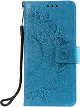 Shop4 - Samsung Galaxy A53 Hoesje - Wallet Case met Pasjeshouder Mandala Patroon Blauw