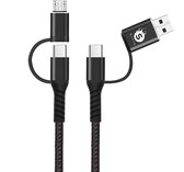Synyq Oplaadkabel 4 in 1 - USB/USB-C/Micro USB - Oplaad kabel - 1 meter