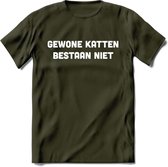 Gevonden Katten - Katten T-Shirt Kleding Cadeau | Dames - Heren - Unisex | Kat / Dieren shirt | Grappig Verjaardag kado | Tshirt Met Print | - Leger Groen - M