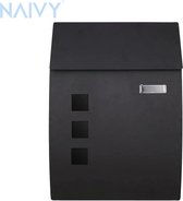 Naivy® Moderne wandbrievenbus || Buiten Muur || Gemonteerd || Afsluitbare || Ijzeren || Brievenbus || Brievenbus || Met 2 Reserve Sleutels || Met Een Vergrendeling Systeem