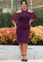 HASVEL -Purple dress- Paarse  Jurk-  Groote maat jurk- maat 46-Galajurk-Avondjurk