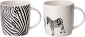 Cosy&Trendy - Animal - Zebra - Beker - 36cl - set/2