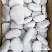 Schilderbare Happy Stone Stenen Wit 15 Stuks - Vlakke Keien - Pebbles- Schilderbaar 6-8 CM - Stenen Schilderen - Happy Stones