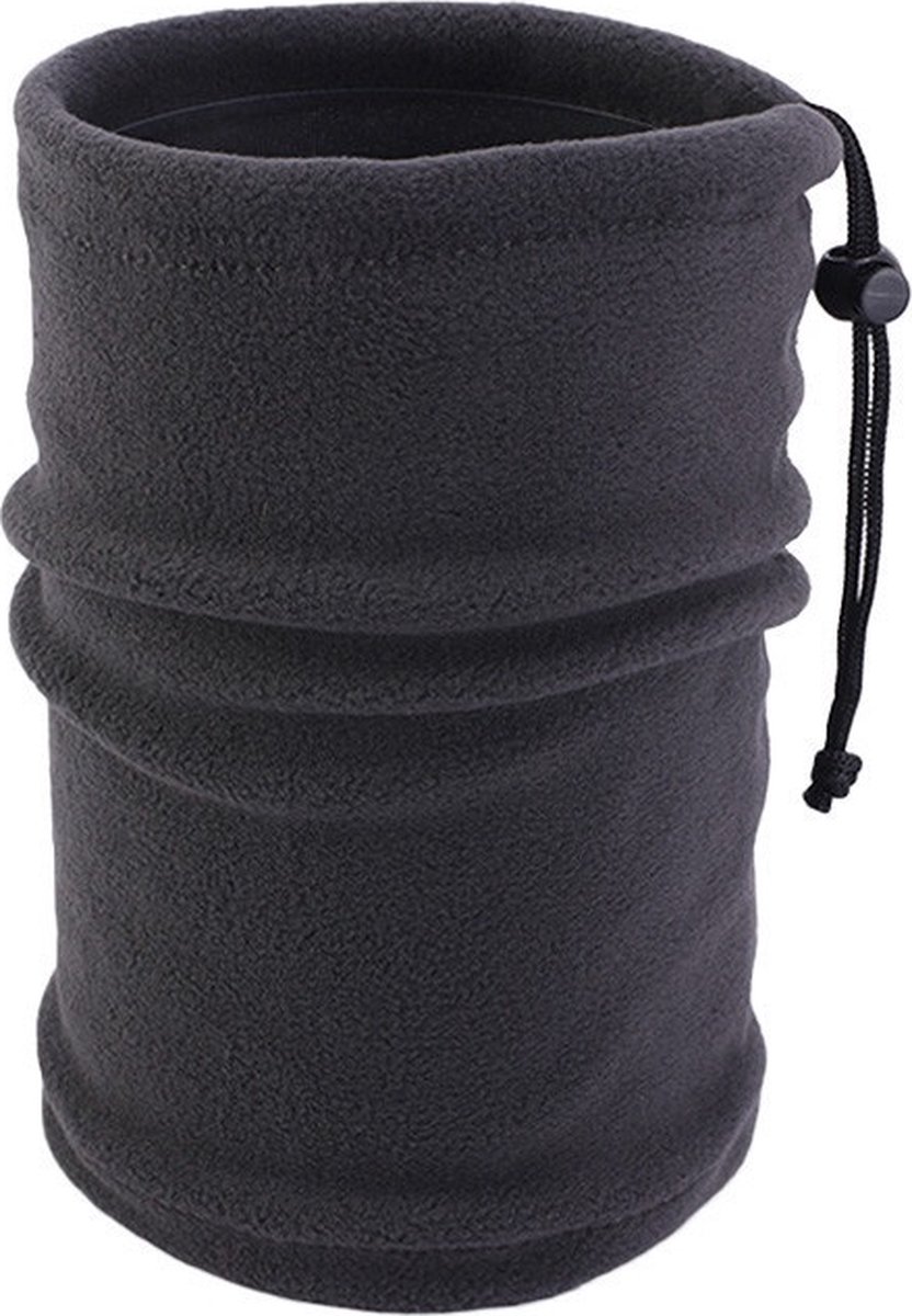 Kinderen hals warmer - Nekwarmer - Donker Grijs - Sjaal - fleece winter - Kinderen - Polar fleece bandana nekwarmer - Gezichtsmasker - Mondkopje - Wintersport - Sport - Maat: One size