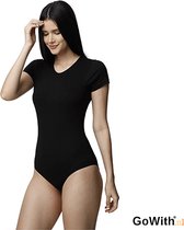 Bodysuit met halflange mouwen voor dames | Ondergoed voor dames | Kleur: zwart | Maat: M