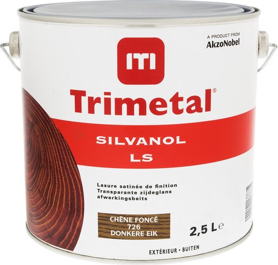 Trimetal Silvanol LS - Zijdeglans transparante 1-potsysteem beits - 726 Donkere Eik - 2,50 L