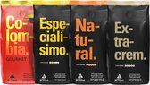 Café Burdet - Koffiebonen proefpakket 4kg - Koffieblend - 100% Arabica - 100% Robusta - 4 x 1 kg Café Burdet - Specialty Coffee - Espresso Koffiebonen