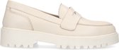 Manfield - Dames - Off white leren loafers met grove zool - Maat 37