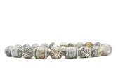 Beaddhism - Armband - De Duif - Triple Kashmir Caps - Zilver - 8 mm - 20 cm