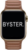 BYSTER. Leather Link-bandje voor Apple Watch - 38/40/41 mm - Zadelbruin