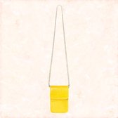 Jobo by Jet - Telefoontasje - Festival bag - Dames cross body bag - Geel - Perfect voor mobiel en creditcardhouder - Gouden ketting