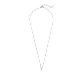 Jewels Inc. - Hanger incl. Ketting - Fantasie vorm gezet met Zirkonia - 7mm x 5mm - Lengte 42+3cm - Gerhodineerd Zilver 925