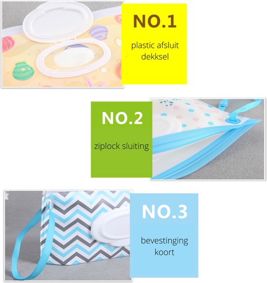 Billendoekjes houder - Vochtige tissuehouder -Natte doekjes houder - Dispenser - Wipe box - Billendoekjesdoos - Vochtig toiletpapier houder - Geschikt voor make up doekjes, reinigingsdoekjes - Baby cadeau - Kraamcadeau - Zwart/wit