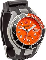 Cressi Traveller Dual Time Duikhorloge, oranje wijzerplaat