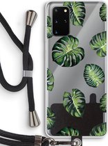 Case Company® - Samsung Galaxy S20 Plus hoesje met Koord - Tropische bladeren - Telefoonhoesje met Zwart Koord - Bescherming aan alle Kanten en Over de Schermrand