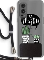 Case Company® - OnePlus Nord 2 5G hoesje met Koord - Hey you cactus - Telefoonhoesje met Zwart Koord - Bescherming aan alle Kanten en Over de Schermrand