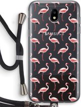 Case Company® - Samsung Galaxy J5 (2017) hoesje met Koord - Flamingo - Telefoonhoesje met Zwart Koord - Bescherming aan alle Kanten en Over de Schermrand