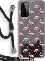 Case Company® - OnePlus 9 Pro hoesje met Koord - Flamingo - Telefoonhoesje met Zwart Koord - Bescherming aan alle Kanten en Over de Schermrand