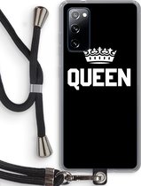 Case Company® - Samsung Galaxy S20 FE / S20 FE 5G hoesje met Koord - Queen zwart - Telefoonhoesje met Zwart Koord - Bescherming aan alle Kanten en Over de Schermrand