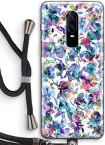 Case Company® - OnePlus 6 hoesje met Koord - Hibiscus Flowers - Telefoonhoesje met Zwart Koord - Bescherming aan alle Kanten en Over de Schermrand