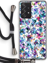 Case Company® - Samsung Galaxy A52s 5G hoesje met Koord - Hibiscus Flowers - Telefoonhoesje met Zwart Koord - Bescherming aan alle Kanten en Over de Schermrand