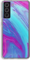 Case Company® - Samsung Galaxy S21 FE hoesje - Zweverige regenboog - Soft Cover Telefoonhoesje - Bescherming aan alle Kanten en Schermrand