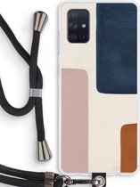 Case Company® - Samsung Galaxy A71 hoesje met Koord - Geo #5 - Telefoonhoesje met Zwart Koord - Bescherming aan alle Kanten en Over de Schermrand