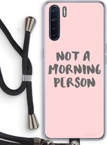 Case Company® - Oppo A91 hoesje met Koord - Morning person - Telefoonhoesje met Zwart Koord - Bescherming aan alle Kanten en Over de Schermrand