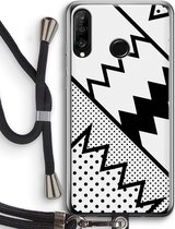 Case Company® - Huawei P30 Lite hoesje met Koord - Pop Art #5 - Telefoonhoesje met Zwart Koord - Bescherming aan alle Kanten en Over de Schermrand